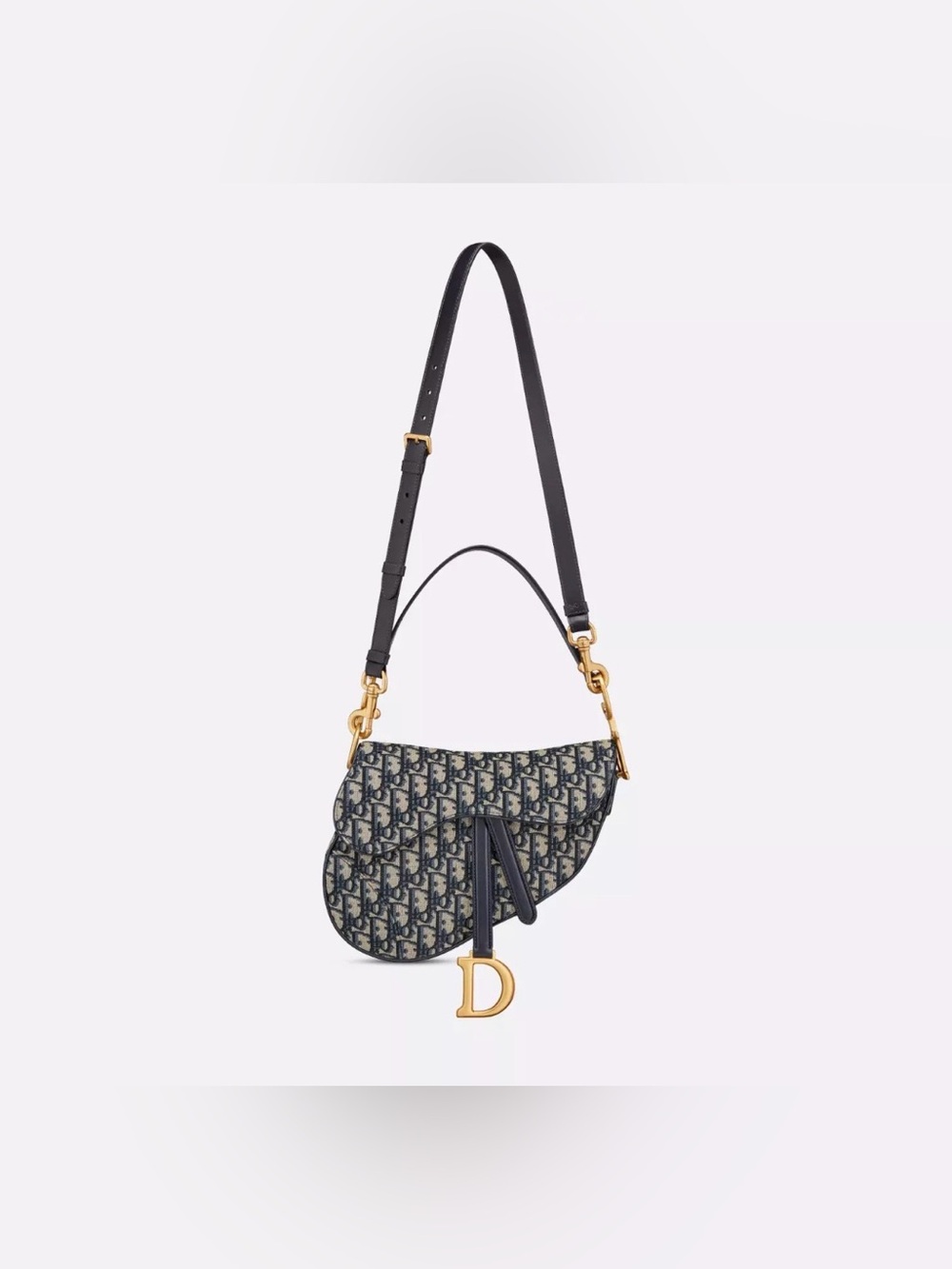 ‼️ Authentic Dior Blue Monogram Saddle Bag with Strap